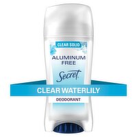 Secret Aluminum Free Deodorant for Women, Clear Solid, Waterlily, 2.4 oz, 2.4 Ounce