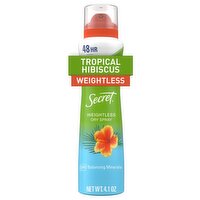 Secret Tropical Hibiscus Weightless Antiperspirant/Deodorant Dry Spray, 4.1 oz