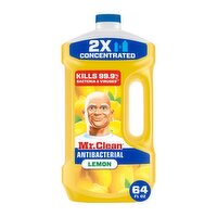 Mr. Clean Antibacterial All Purpose Cleaner, Floor Cleaner for Mopping, Cleaning Liquid, Lemon, 64o, 64 Fluid ounce
