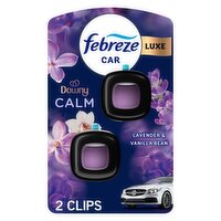 Febreze Car Air Freshener, Odor-Fighting Automotive Vent Clip, Downy Calm Scent, 2 Count