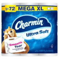 Charmin Ultra Soft Mega XL Bathroom Tissue Rolls, 12 count