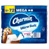 Charmin Ultra Soft Mega Bathroom Tissue Rolls, 6 count, 3 packs