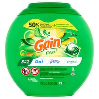 Gain Flings! 3 in 1 Oxi Febreze Original Detergent, 76 count, 54 oz