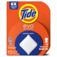 Tide evo Laundry Detergent Tiles, Original Tide Scent, 16 ct