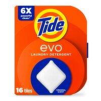 Tide evo Laundry Detergent Tiles, Original Tide Scent, 16 ct
