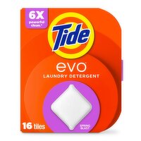 Tide evo Laundry Detergent Fiber Tiles, Spring Blast Scent, 16 ct