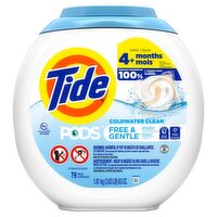 Tide Pods Free & Gentle Coldwater Clean Detergent, 76 count, 63 oz