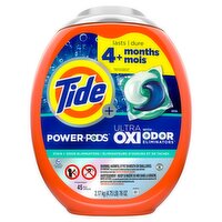 Tide Plus Power Pods Ultra Oxi with Odor Eliminators Detergent, 45 count, 76 oz, 76 Ounce