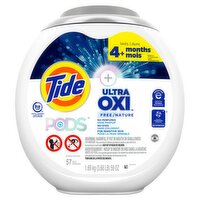 Tide Pods Ultra Oxi Free Detergent, 57 count, 59 oz