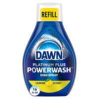 Dawn Platinum Plus Powerwash Lemon Scent Dish Spray Refill, 16 fl oz