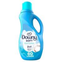 Downy Soft Cool Cotton 2 in 1 Fabric Softener, 60 loads, 44 fl oz