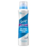 Secret Outlast Sweat & Odor Completely Clean Antiperspirant/Deodorant Dry Spray, 4.1 oz