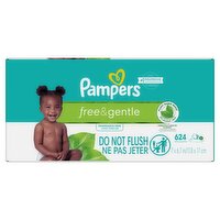 Pampers Free & Gentle Fragrance Free Wipes, 624 count, 624 Each