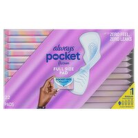Always Pocket with FlexFoam Pads, Size 1, Regular, with Wings, Unscented, 22 CT, 22 Each