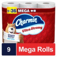 Charmin Ultra Strong Bathroom Tissue Mega Rolls, 9 count