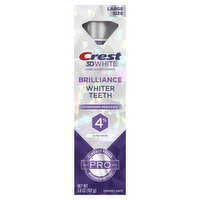 Crest 3D White Brilliance Whiter Teeth Fluoride Anticavity Toothpaste Large Size, 3.8 oz