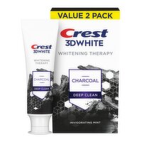 3D White Whitening Therapy Charcoal Deep Clean Invigorating Mint Teeth Whitening Toothpaste, 4.6 oz