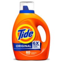 Tide Liquid Laundry Detergent, Original Scent, 80 Loads, 100 fl oz, Boosted Clean even in cold wate
