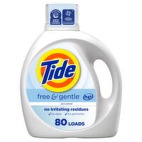 Tide Free & Gentle Liquid Laundry Detergent, 80 Loads, 105 fl oz, Tide Laundry Detergent, Clean Lau
