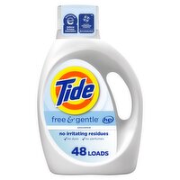 Tide Free & Gentle Liquid Laundry Detergent, 48 Loads, 63 fl oz, Tide Laundry Detergent, Clean Laun