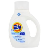 Tide Free & Gentle Unscented Detergent, 25 loads, 34 fl oz