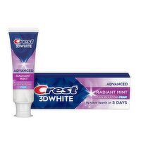 Crest Toothpaste 3DWhite Advanced Teeth Whitening , Radiant Mint, 2.4 oz