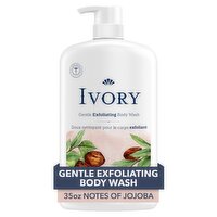 Ivory Gentle Exfoliating Body Wash, Notes of Jojoba Scent, 35oz, 35 Fluid ounce