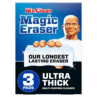 Mr. Clean Magic Eraser Ultra Thick Multi-Purpose Cleaner Household Cleaning Pads, 3 count, 3 Each