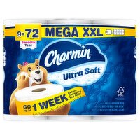 Charmin Ultra Soft Mega XXL Bathroom Tissue Rolls, 9 count