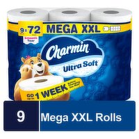 Charmin Ultra Soft Mega XXL Bathroom Tissue Rolls, 9 count