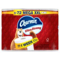 Charmin Ultra Strong Bathroom Tissue Mega XXL Rolls, 9 count