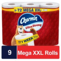 Charmin Ultra Strong Bathroom Tissue Mega XXL Rolls, 9 count