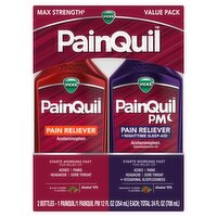 Vicks PainQuil Black Cherry Flavored Pain Reliever, 12 fl oz, 2 count