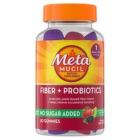 Metamucil Fiber Supplement Gummies with Probiotics, 60 Count, 60 Each