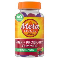 Metamucil Strawberry Kiwi & Blackberry Flavored Fiber + Probiotics Dietary Supplement, 60 count