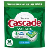 Cascade Complete Fresh Scent Actionpacs Dishwasher Detergent, 16 count, 8.5 oz