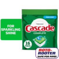 Cascade Complete Fresh Scent Actionpacs Dishwasher Detergent, 16 count, 8.5 oz