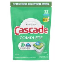 Cascade Complete Fresh Scent Actionpacs Dishwasher Detergent, 33 count, 17.6 oz