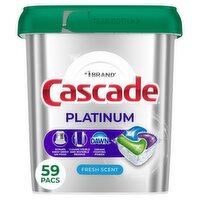 Cascade Platinum Fresh Scent Actionpacs Dishwasher Detergent, 59 count, 31.8 oz