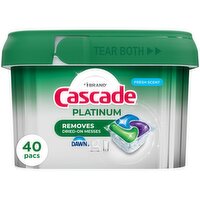 Cascade Platinum Action Pacs, Dishwasher Detergent, Fresh, 40ct