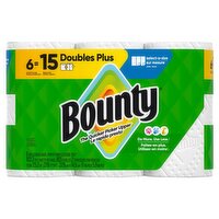 Bounty Doubles Plus Paper Towel Rolls, 6 count