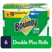 Bounty Paper Towels Select-A-Size White, 6 Double Plus Rolls, 103 Sheets Per Roll
