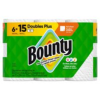 Bounty Doubles Plus Paper Towels Rolls, 6 count