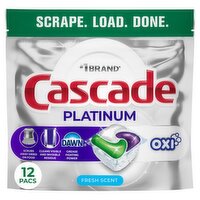 Cascade Platinum Fresh Scent ActionPacs Dishwasher Detergent, 12 count, 6.6 oz