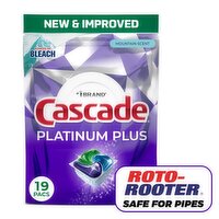 Cascade Platinum Plus Dishwasher Pods, Dishwasher Detergent, Dish Detergent Soap, Mountain, 19 Coun, 10.7 Ounce