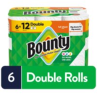 Bounty Double Paper Towel Rolls, 6 count