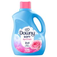 Downy 2 in 1 Soft & April Fresh Fabric Softener, 136 medium loads, 100 fl oz