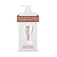 NATIVE Cocoa Butter & Vanilla Moisturizing Body Wash  18oz, 18 Fluid ounce