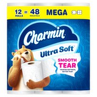 Charmin Toilet Paper Ultra Soft, 12 Mega Rolls, 2-ply Bath Tissue