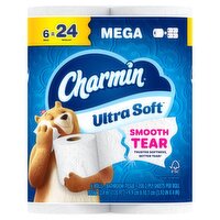 Charmin Ultra Soft Mega Bathroom Tissue Rolls, 208 2-ply sheets per roll, 6 count, 124.8 Each